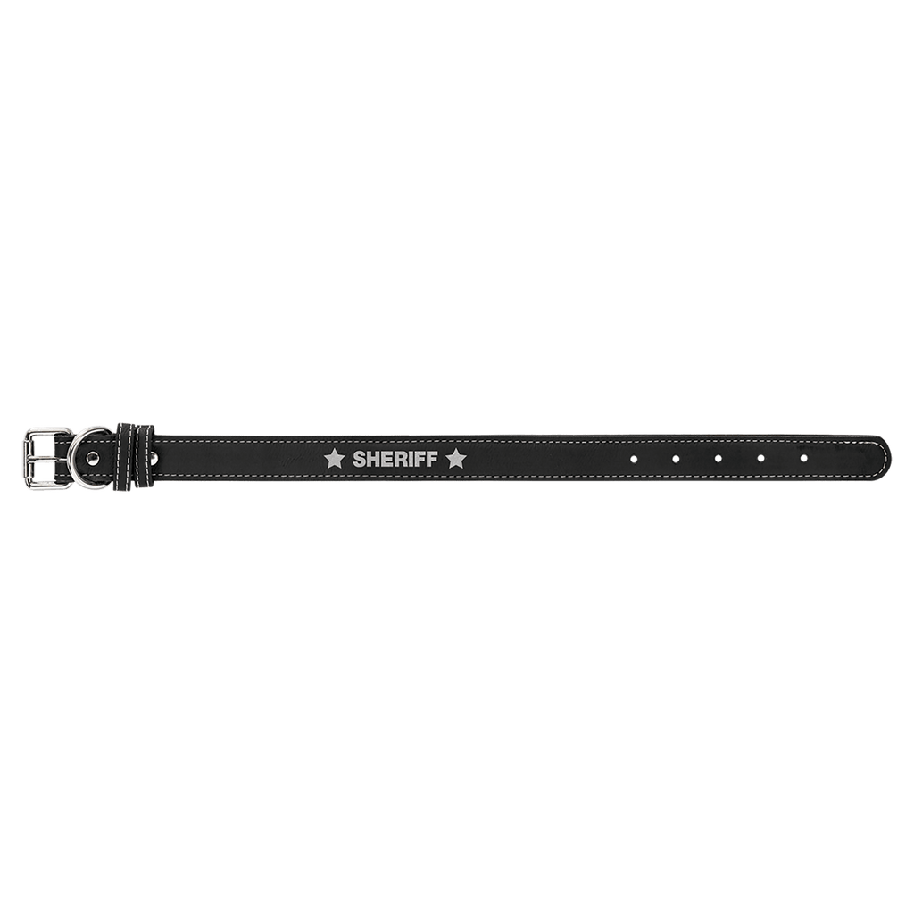 Small 15" x 3/4"/Silver Laserable Leatherette Dog Collar