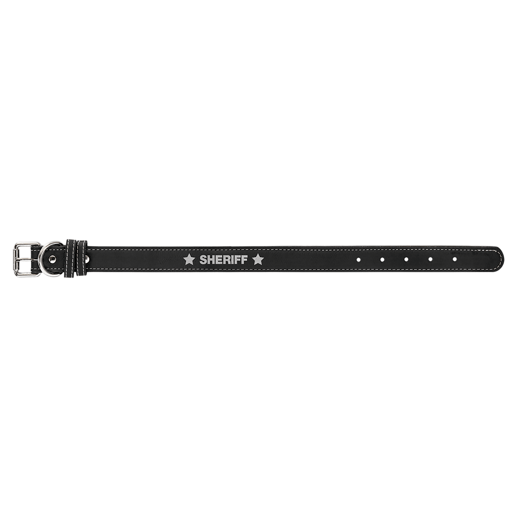 Small 15" x 3/4"/Silver Laserable Leatherette Dog Collar