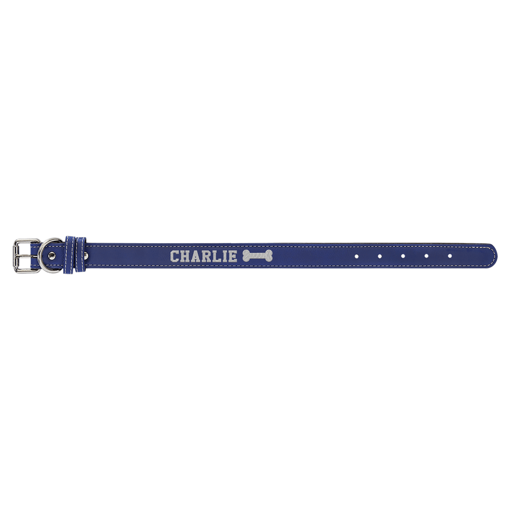 Small 15" x 3/4"/Silver Laserable Leatherette Dog Collar