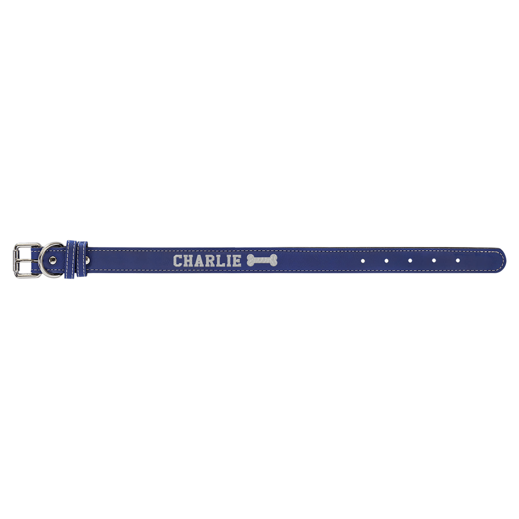 Small 15" x 3/4"/Silver Laserable Leatherette Dog Collar