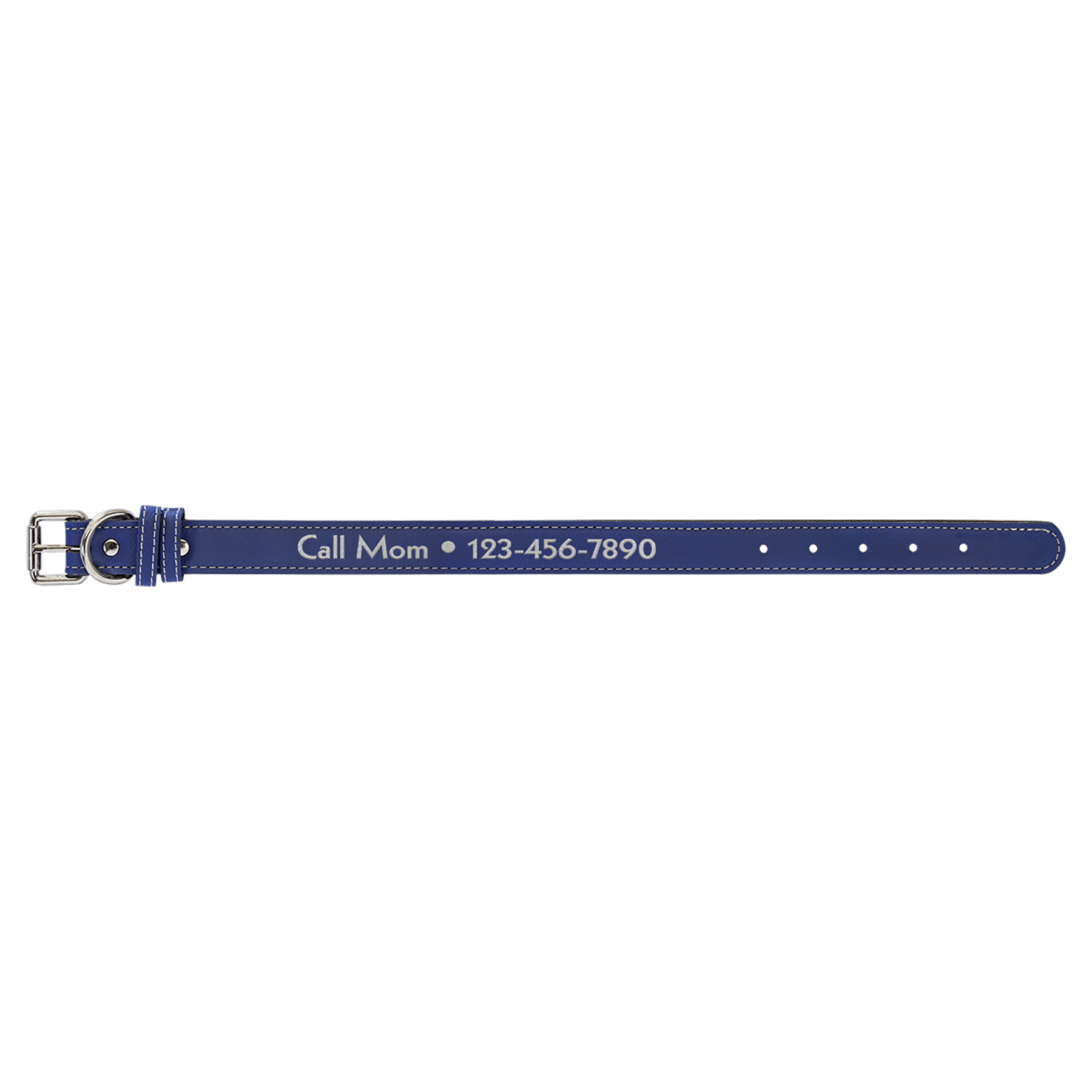 Medium 19" x 1"/Silver Laserable Leatherette Dog Collar