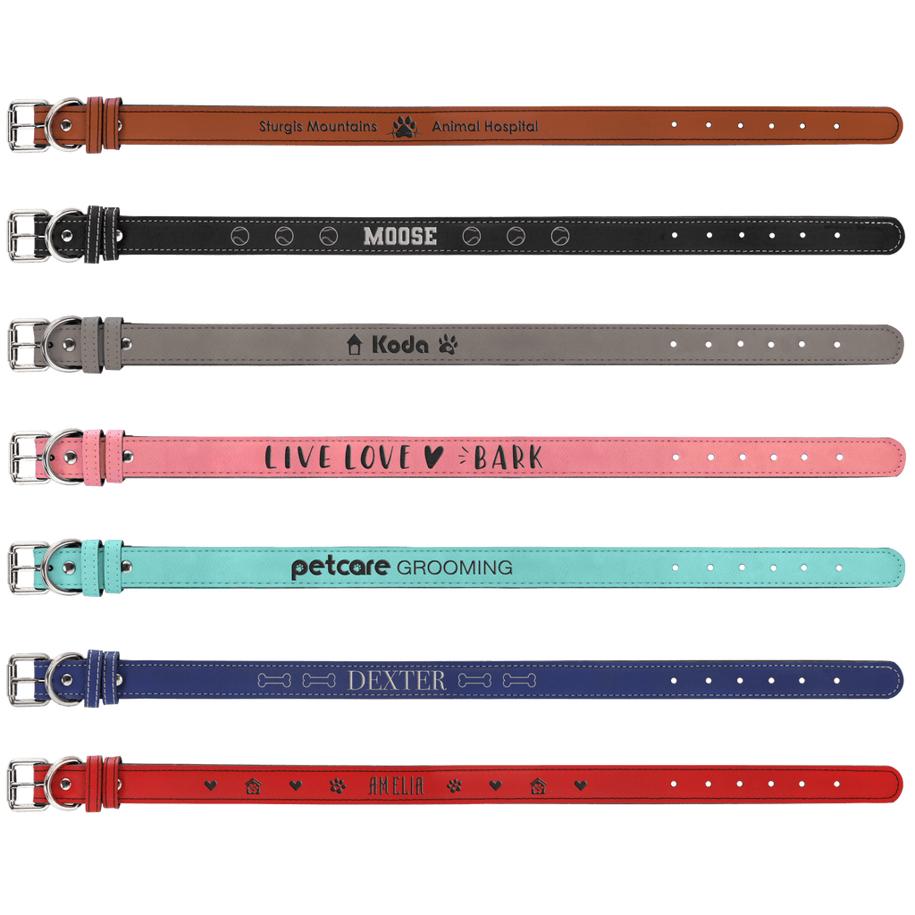 Extra Large 27" x 1 1/4" Laserable Leatherette Dog Collar Sample Set
