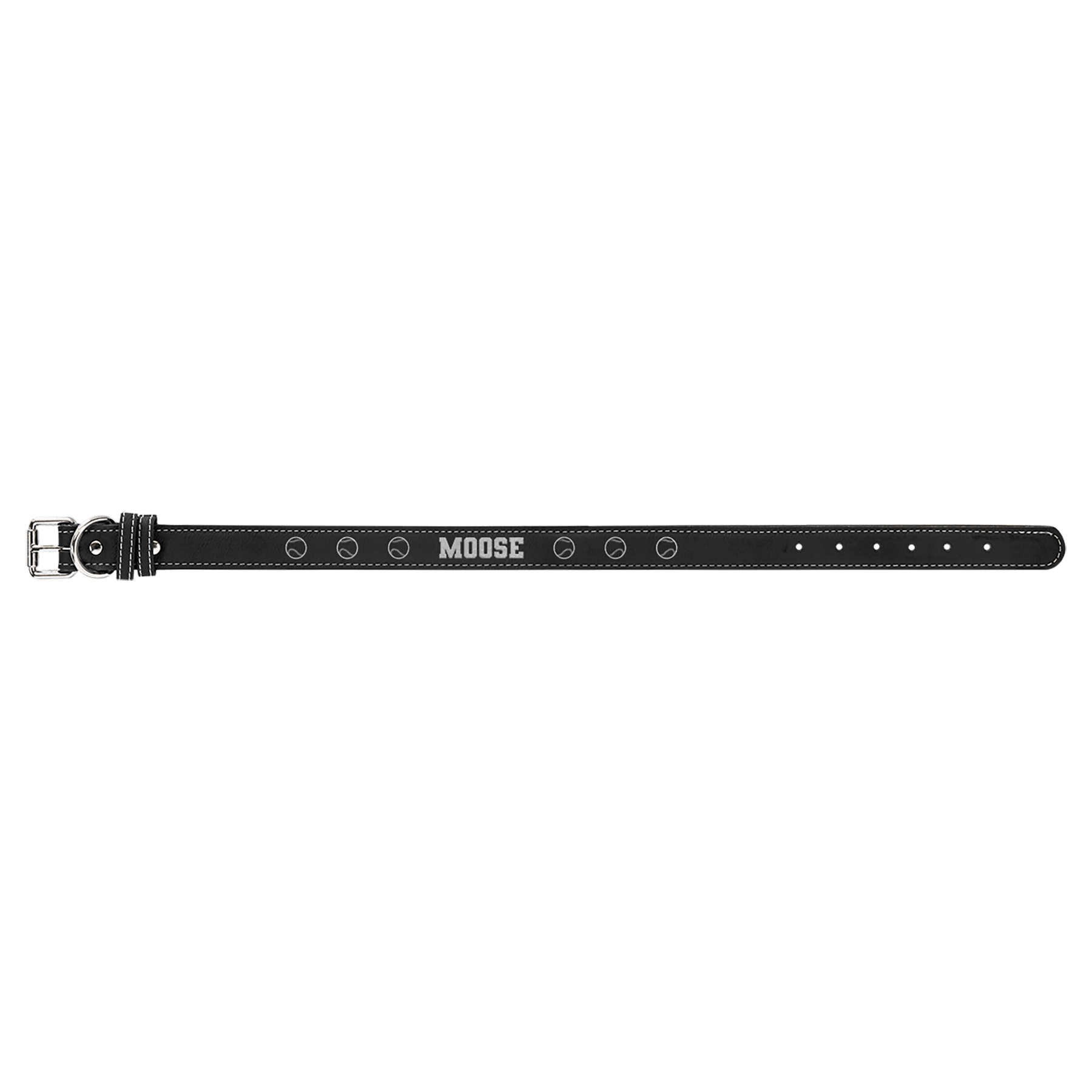 Extra Large 27" x 1 1/4"/Silver Laserable Leatherette Dog Collar