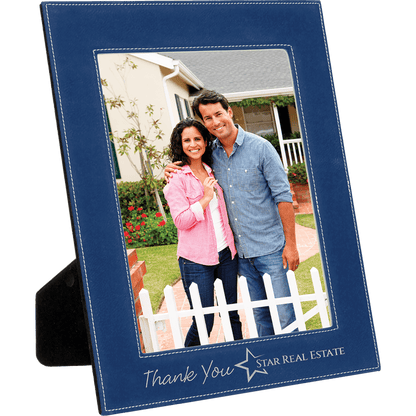 8" x 10"/Silver Laserable Leatherette Photo Frame
