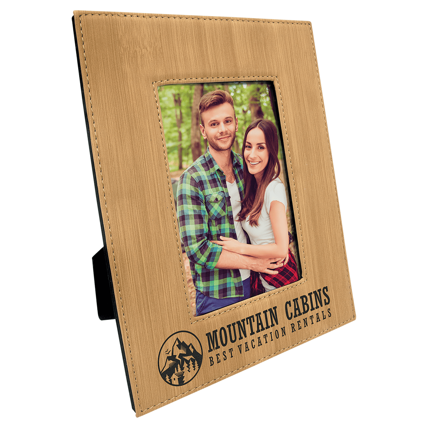 4" x 6" Bamboo Laserable Leatherette Photo Frame