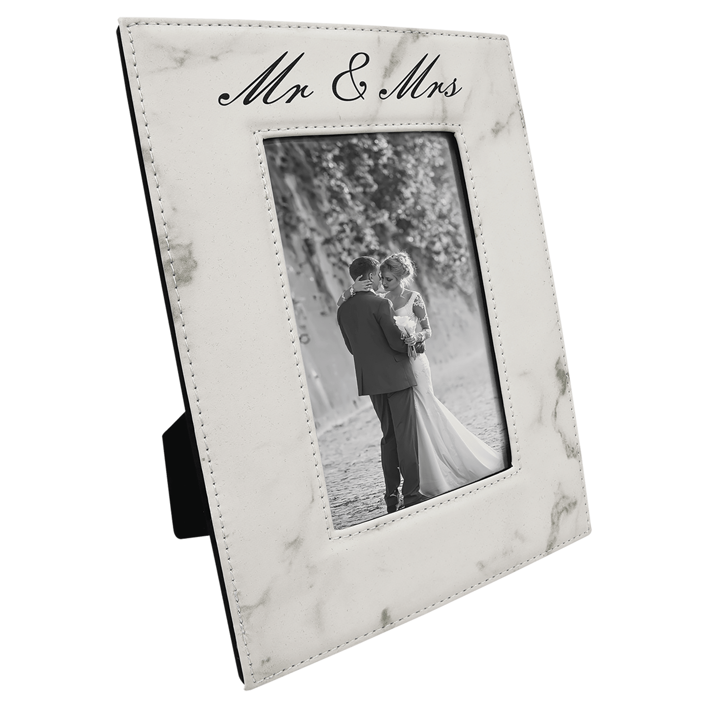4" x 6" Marble Laserable Leatherette Photo Frame