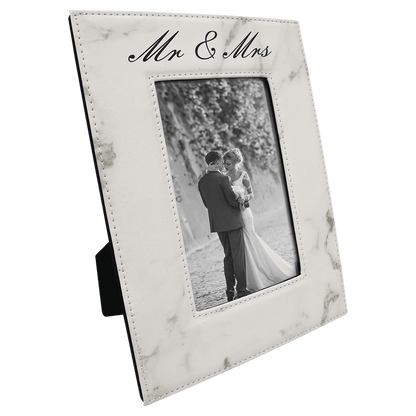 4" x 6" Marble Laserable Leatherette Photo Frame