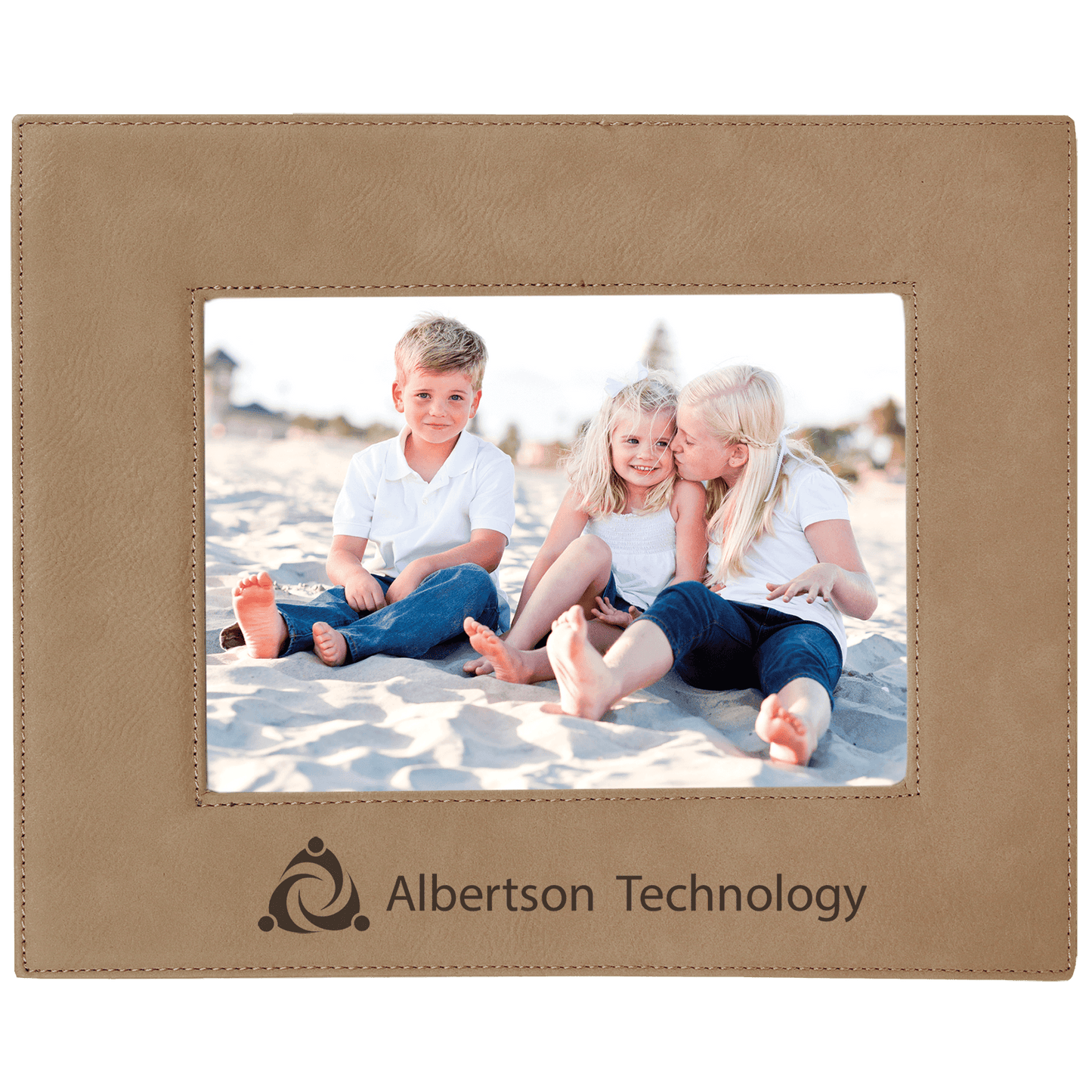 5" x 7" Light Laserable Leatherette Photo Frame