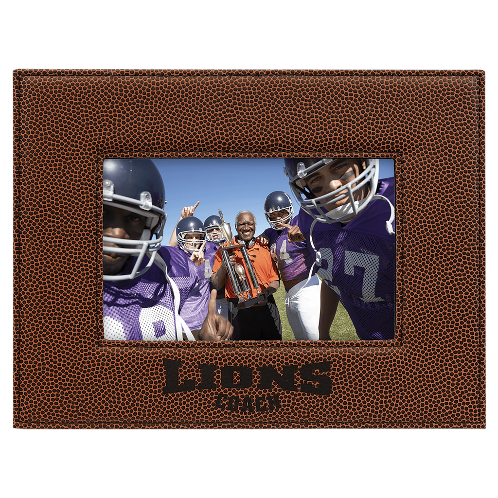 4" x 6" Football Laserable Leatherette Photo Frame
