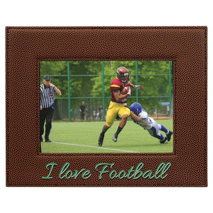 5" x 7" Football Laserable Leatherette Photo Frame