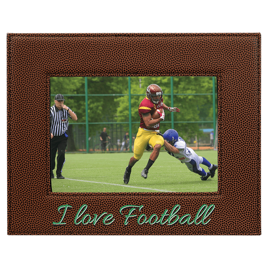 5" x 7" Football Laserable Leatherette Photo Frame