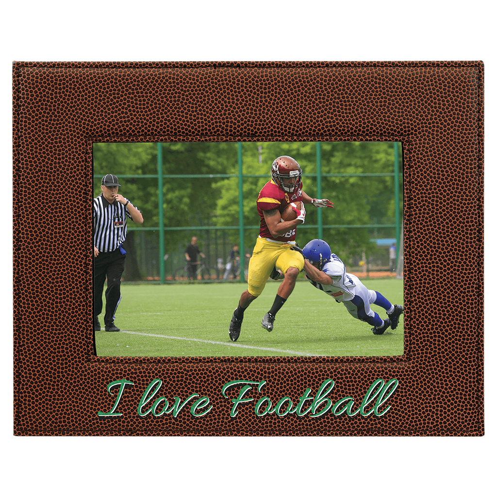 5" x 7" Football Laserable Leatherette Photo Frame