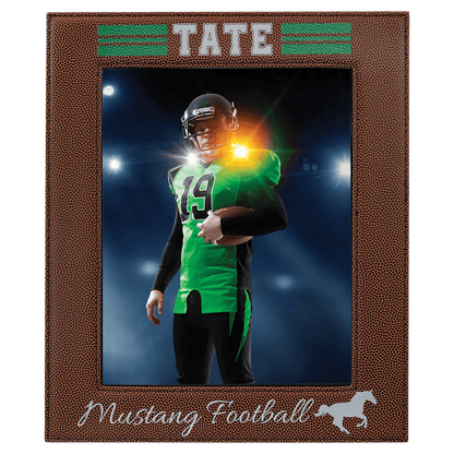 8" x 10" Football Laserable Leatherette Photo Frame