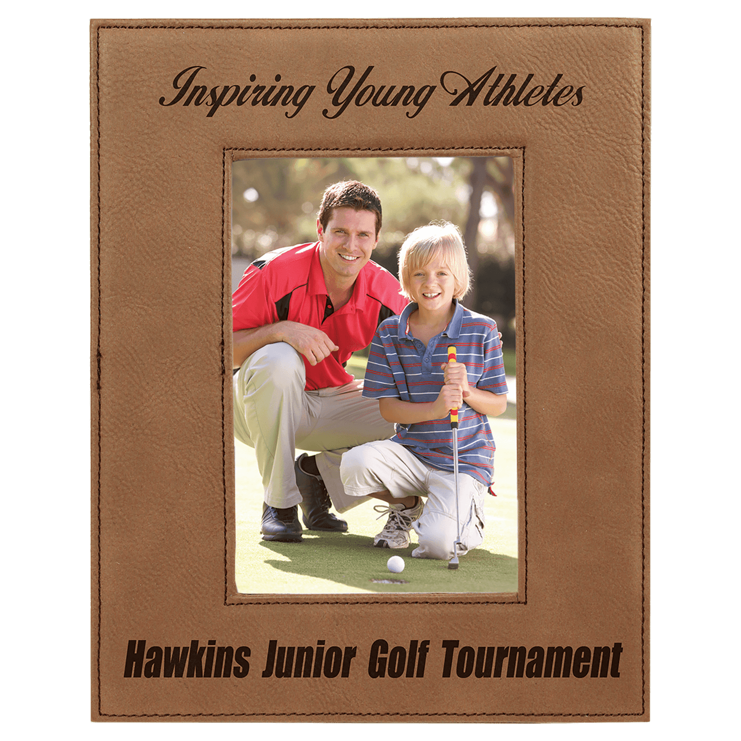 4" x 6" Dark Laserable Leatherette Photo Frame