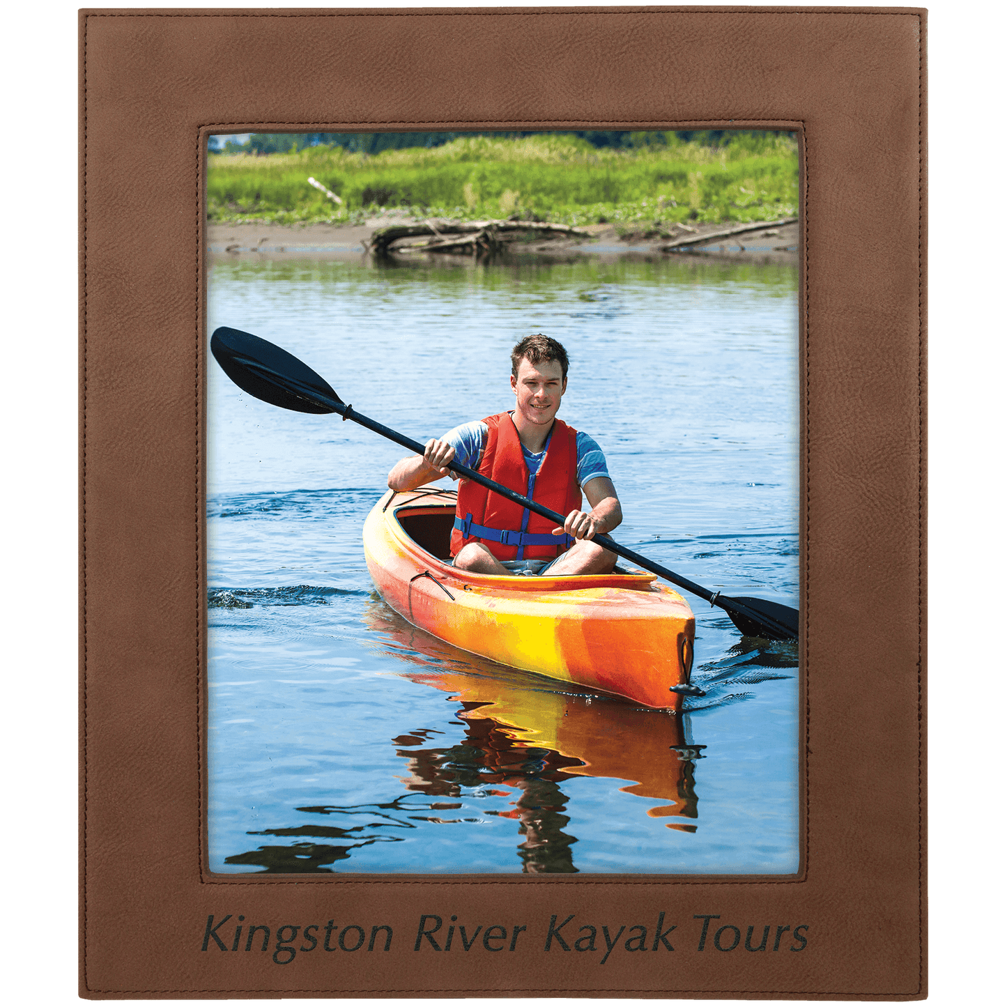 8" x 10" Dark Laserable Leatherette Photo Frame