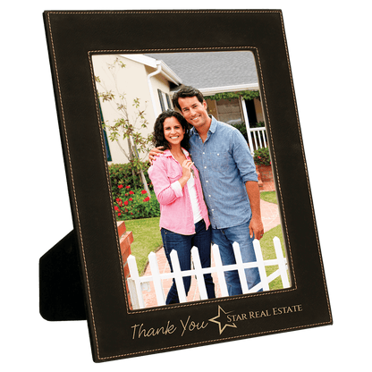 8" x 10"/Gold Laserable Leatherette Photo Frame