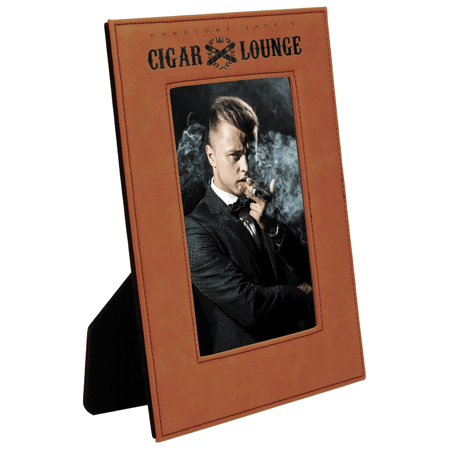 5" x 7" Rawhide Laserable Leatherette Photo Frame