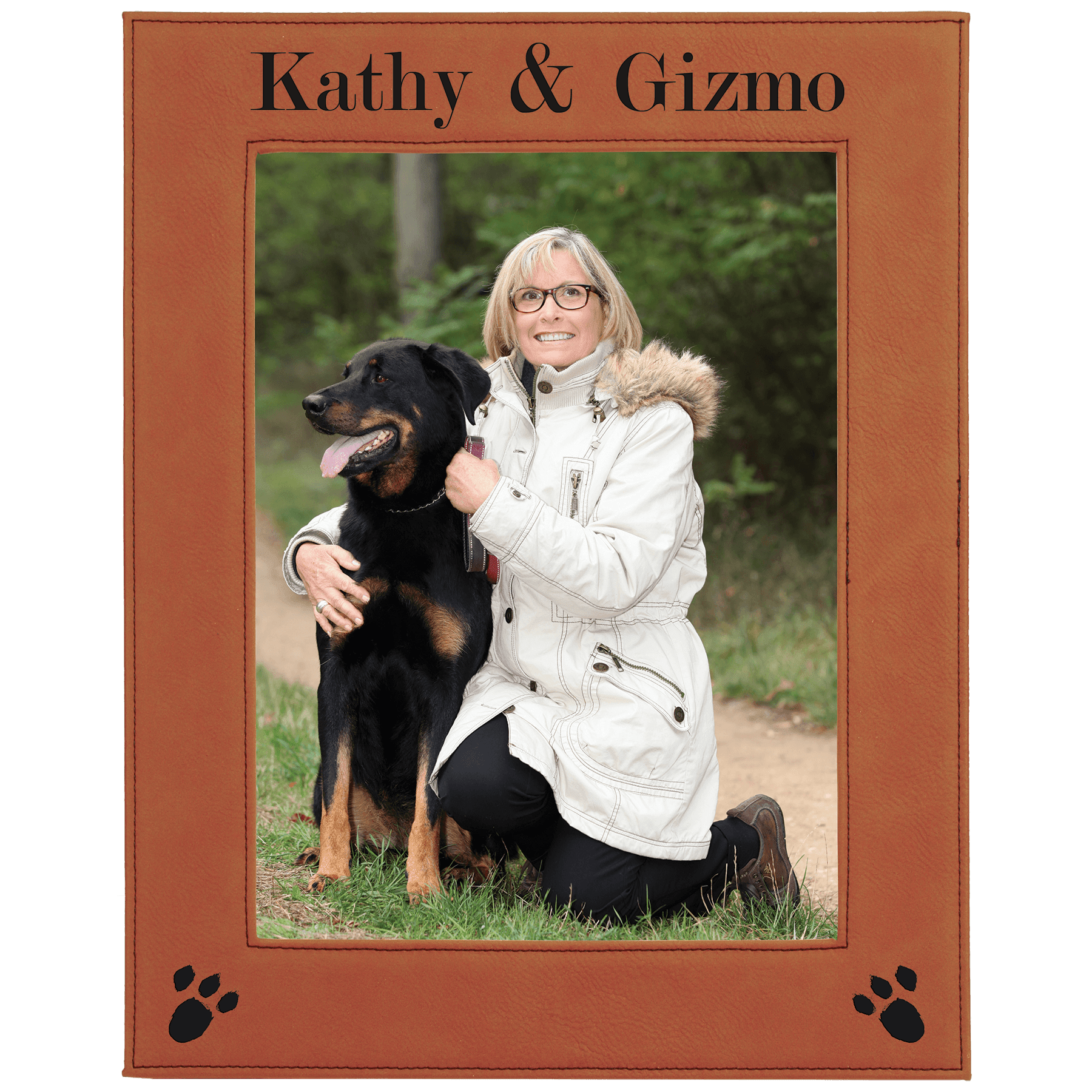 8" x 10" Rawhide Laserable Leatherette Photo Frame