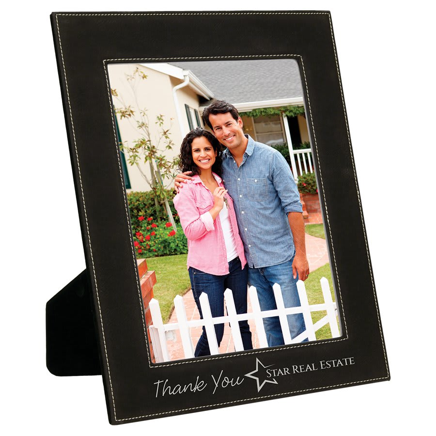 8" x 10"/Silver Laserable Leatherette Photo Frame