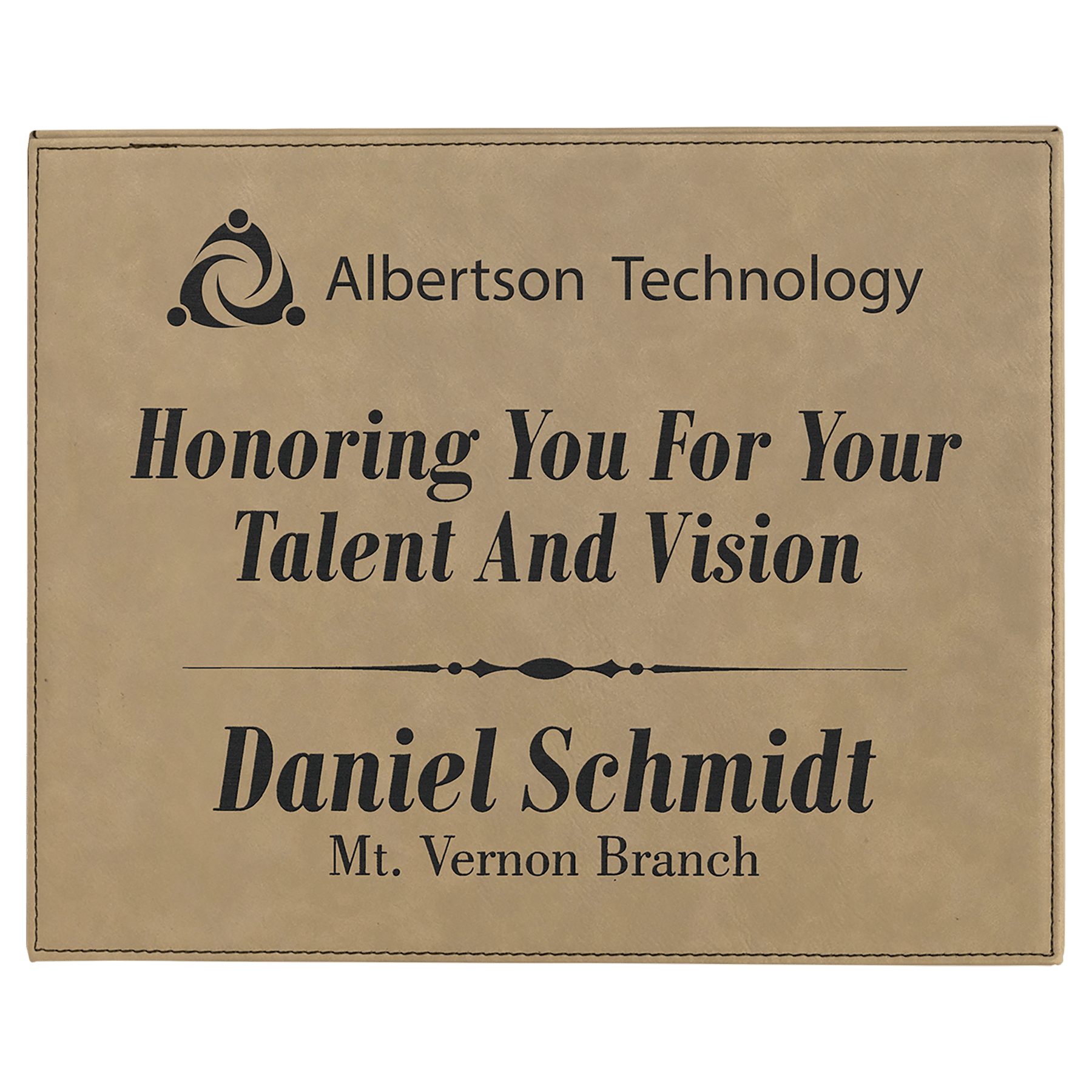 10 1/2" x 13" Light Laserable Leatherette Plaque