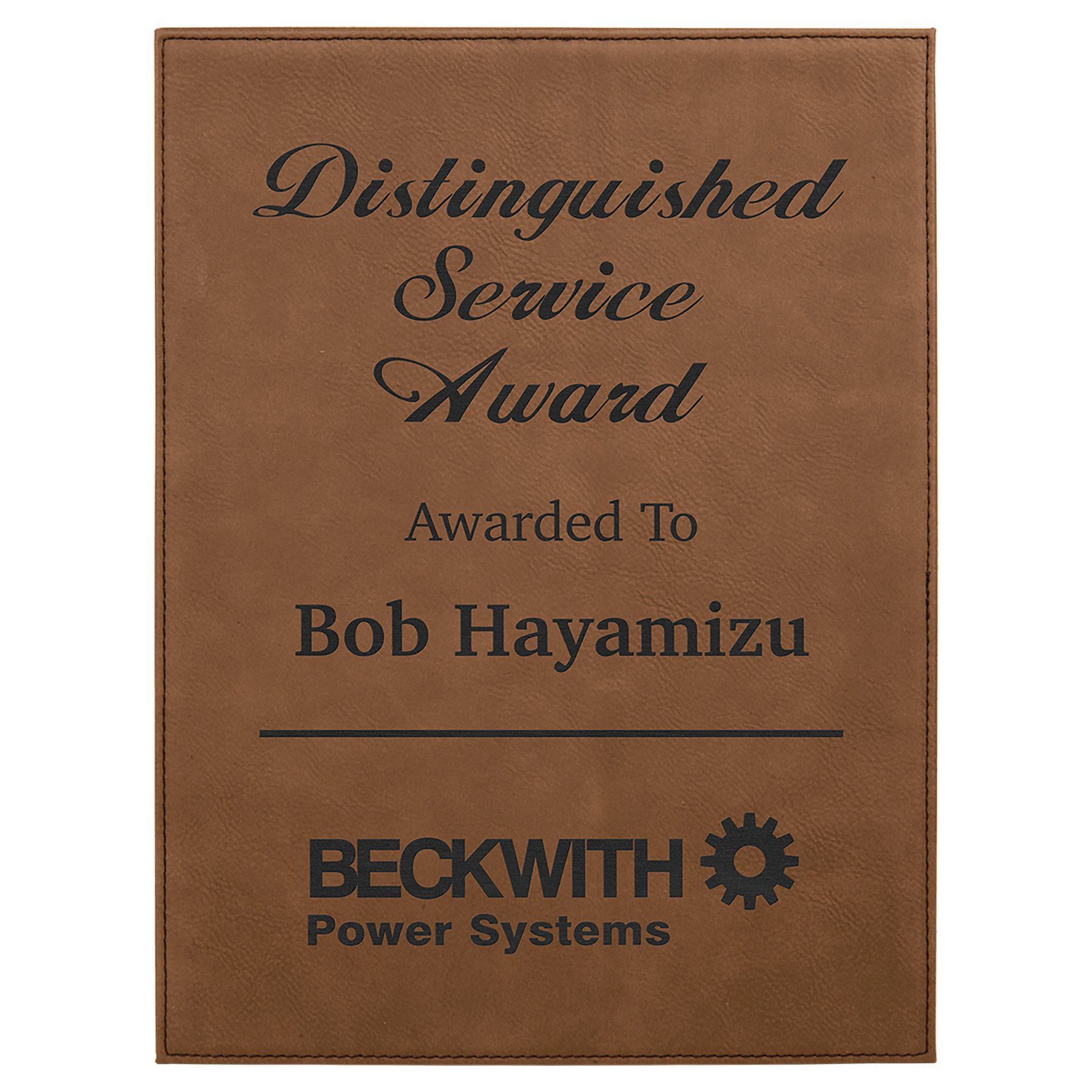 7" x 9" Dark Laserable Leatherette Plaque