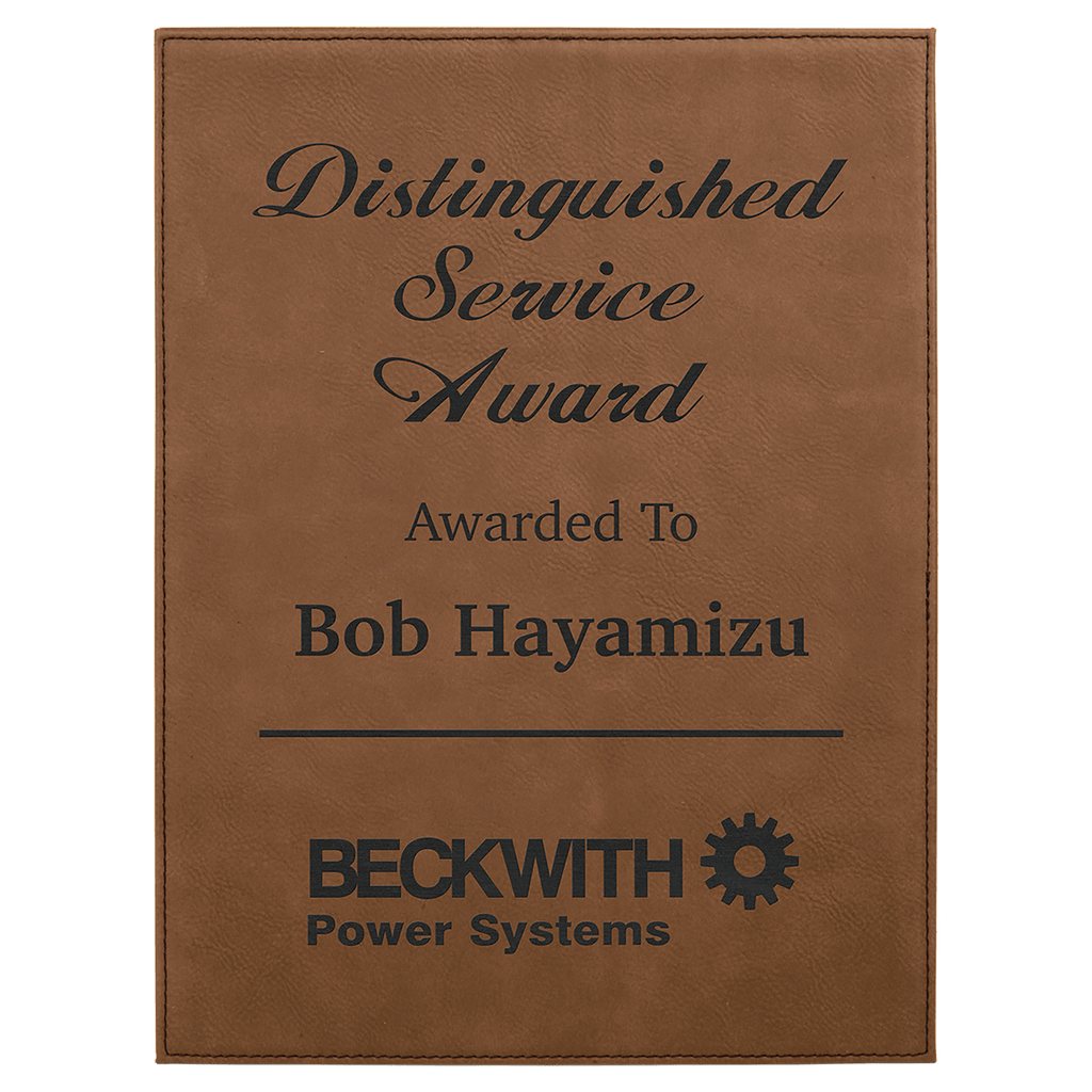 7" x 9" Dark Laserable Leatherette Plaque