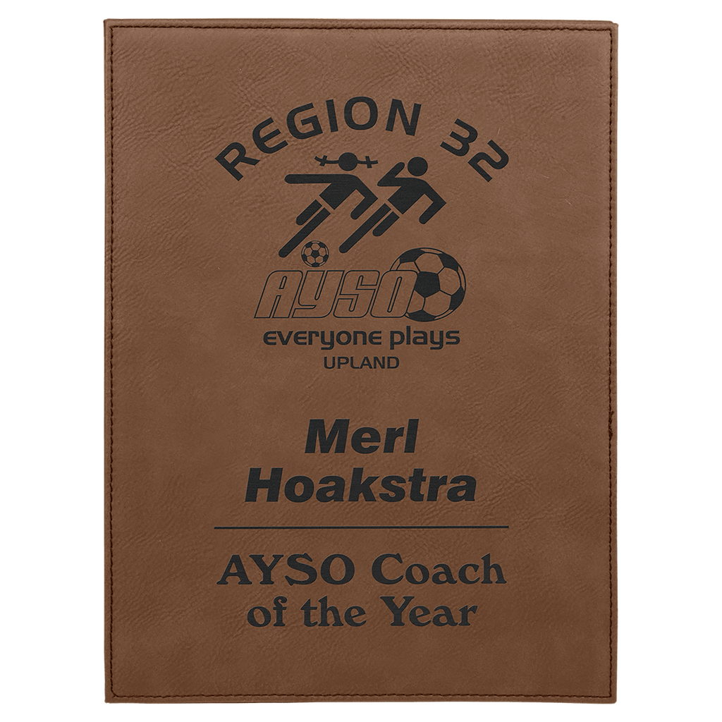 9" x 12" Dark Laserable Leatherette Plaque