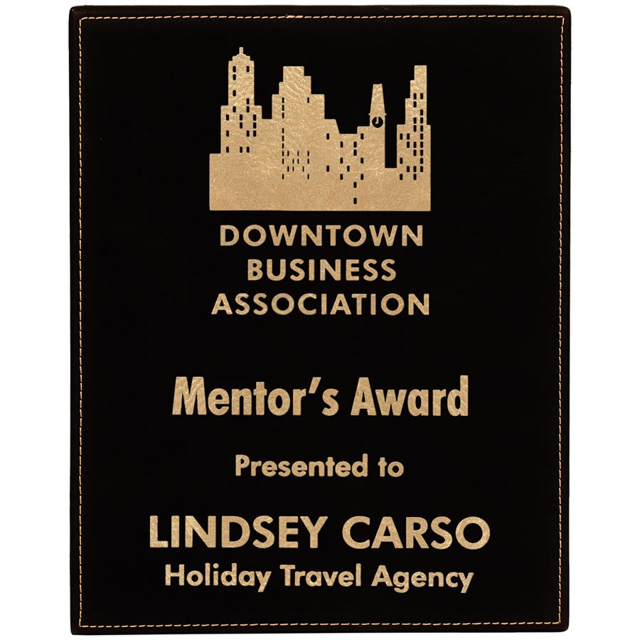 8" x 10"/Gold Laserable Leatherette Plaque
