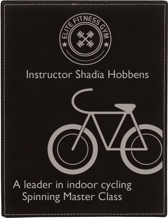 9" x 12"/Silver Laserable Leatherette Plaque