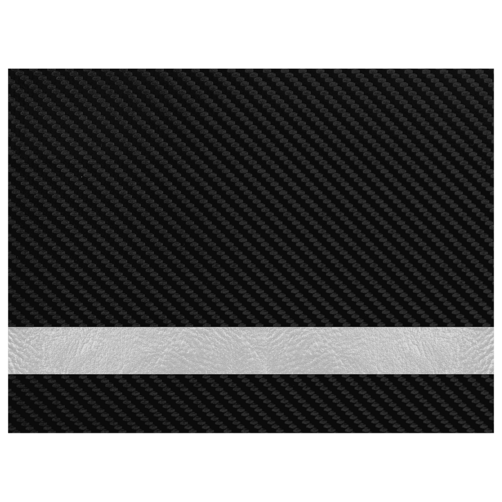 12" x 24" Carbon Fiber/Silver Laserable Leatherette Sheet Stock