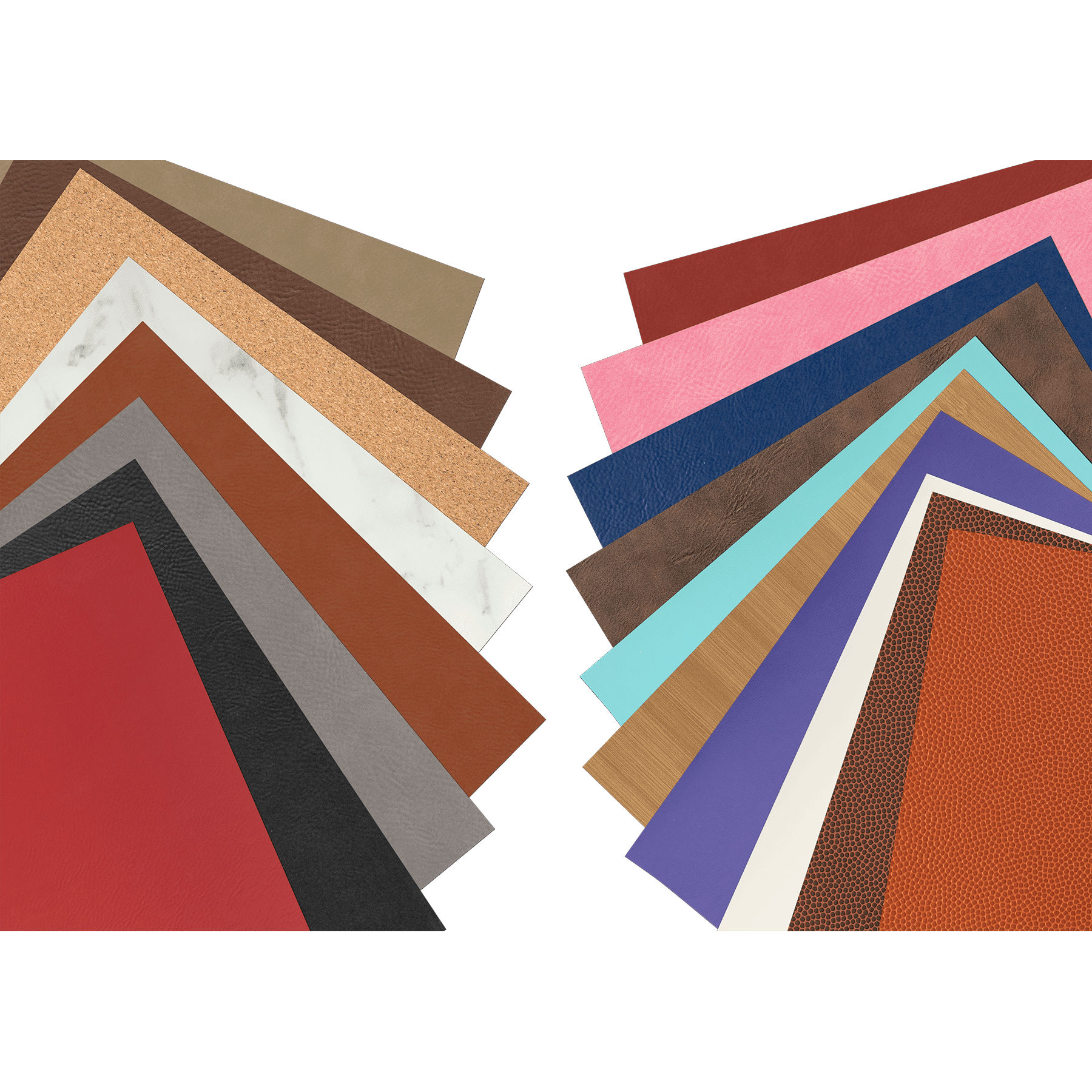 12" x 24" Laserable Leatherette Sheet Stock Sample Set LLS101-LLS121