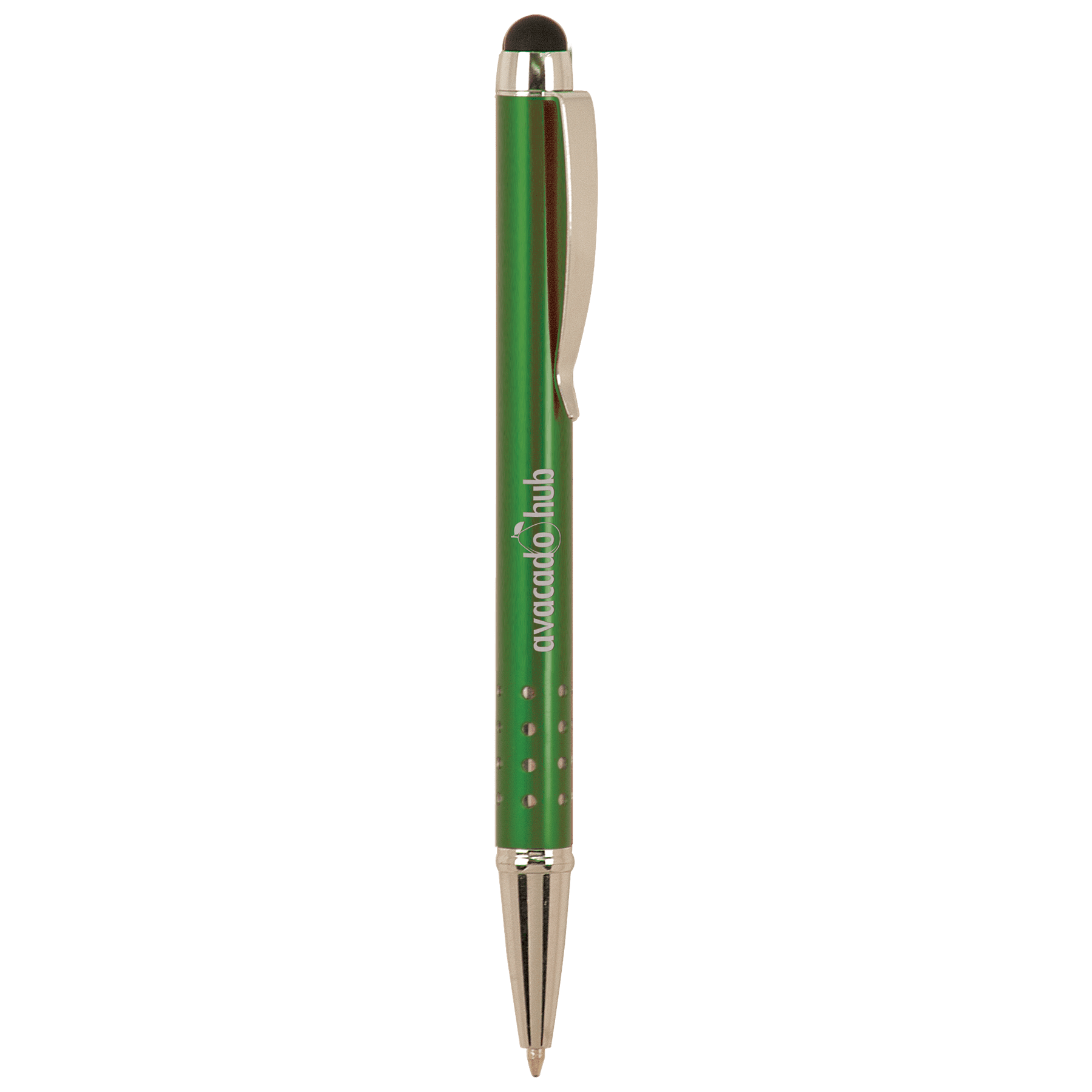 Green with Trim Laserable Pen with Stylus