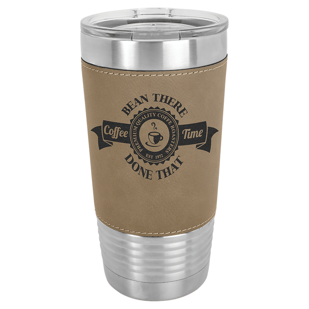 Polar Camel 20 oz. Light Laserable Leatherette Tumbler with Clear Lid