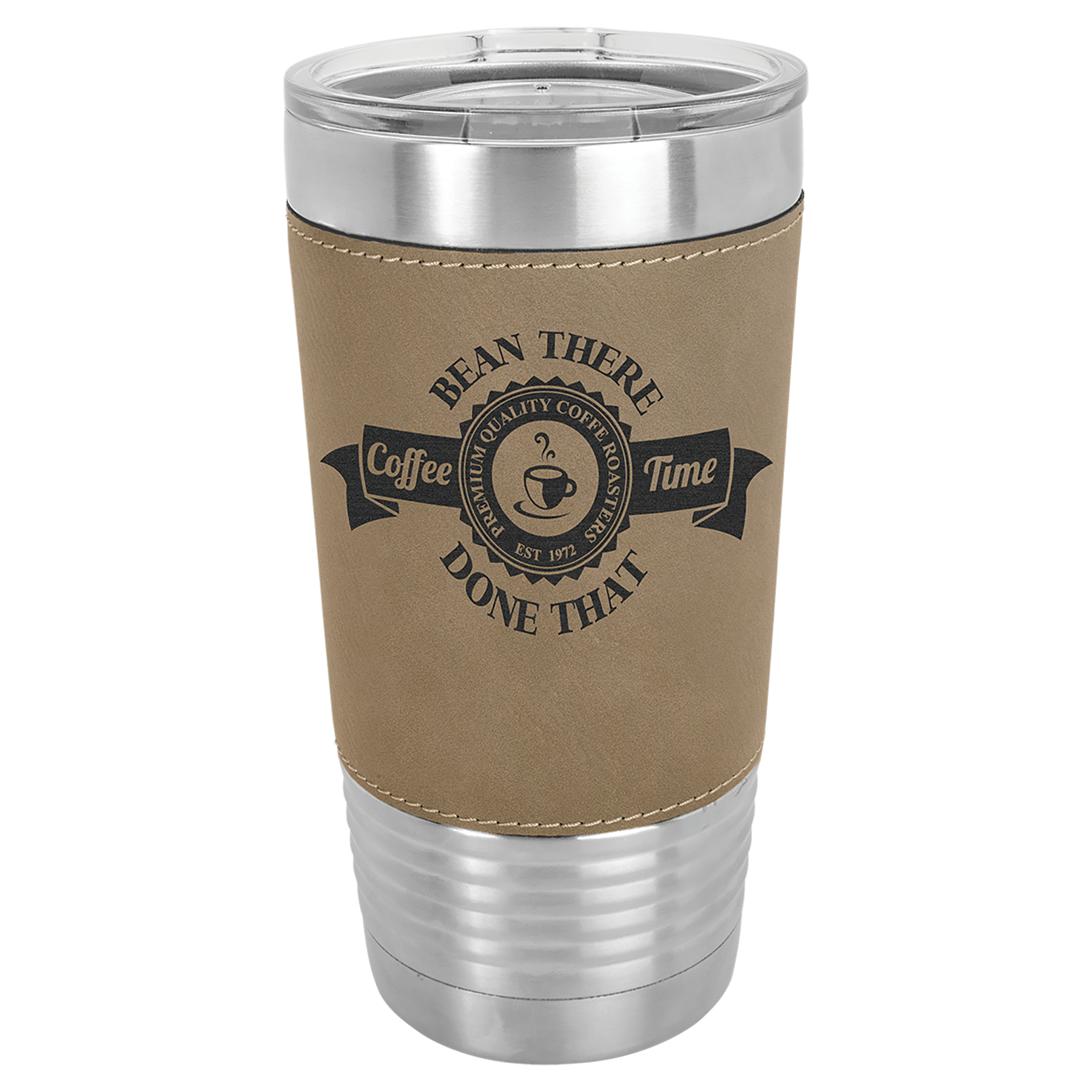 Polar Camel 20 oz. Light Laserable Leatherette Tumbler with Clear Lid