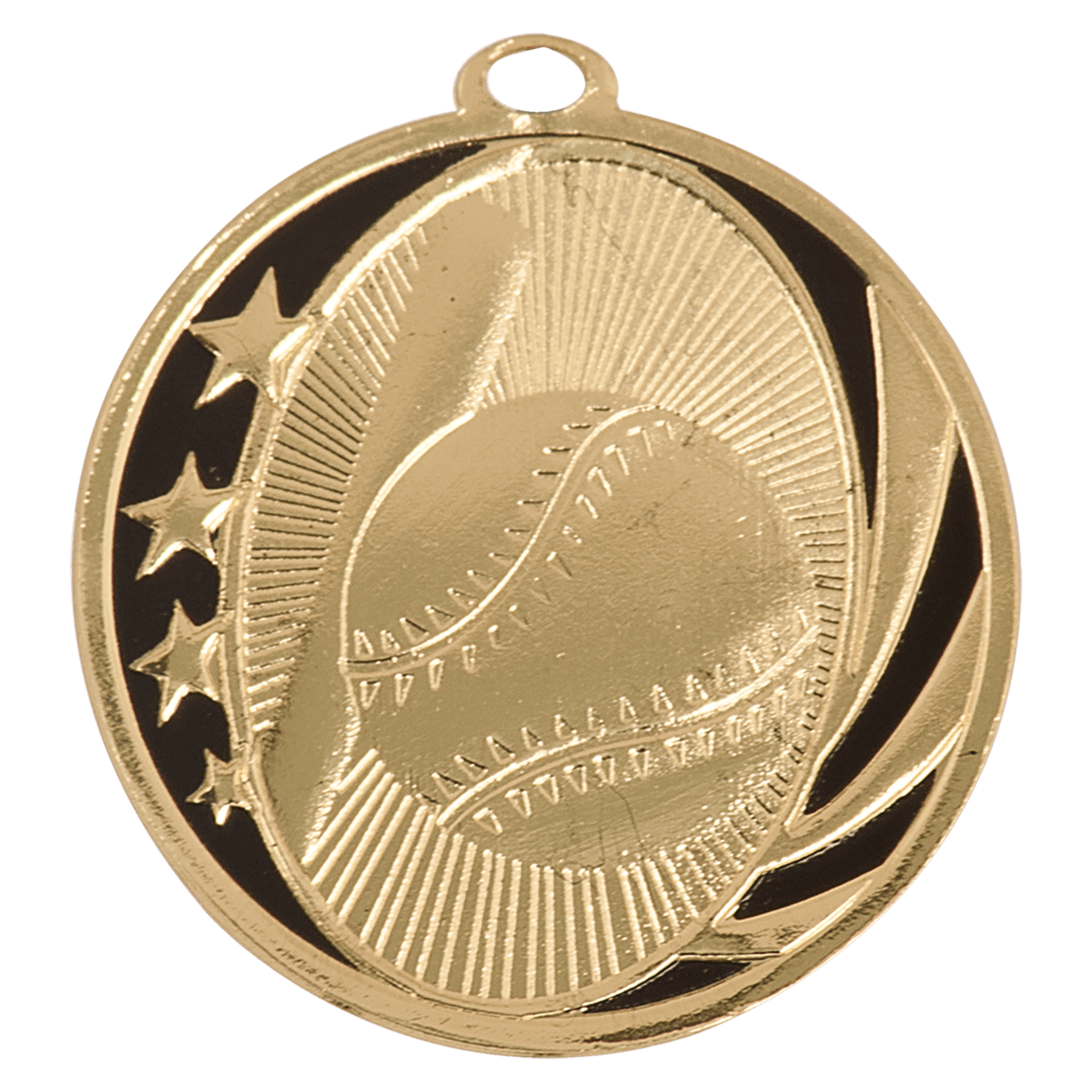 2" Bright Baseball/Softball Laserable MidNite Star Medal