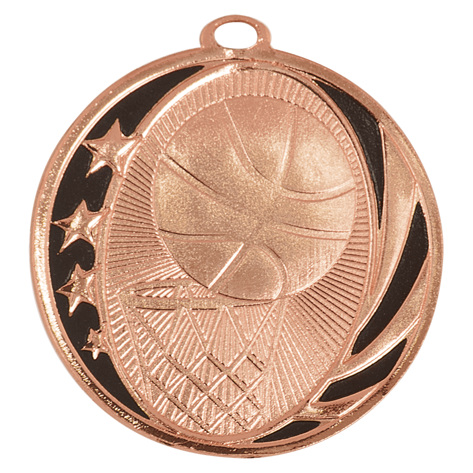 2" Bright Basketball Laserable MidNite Star Medal