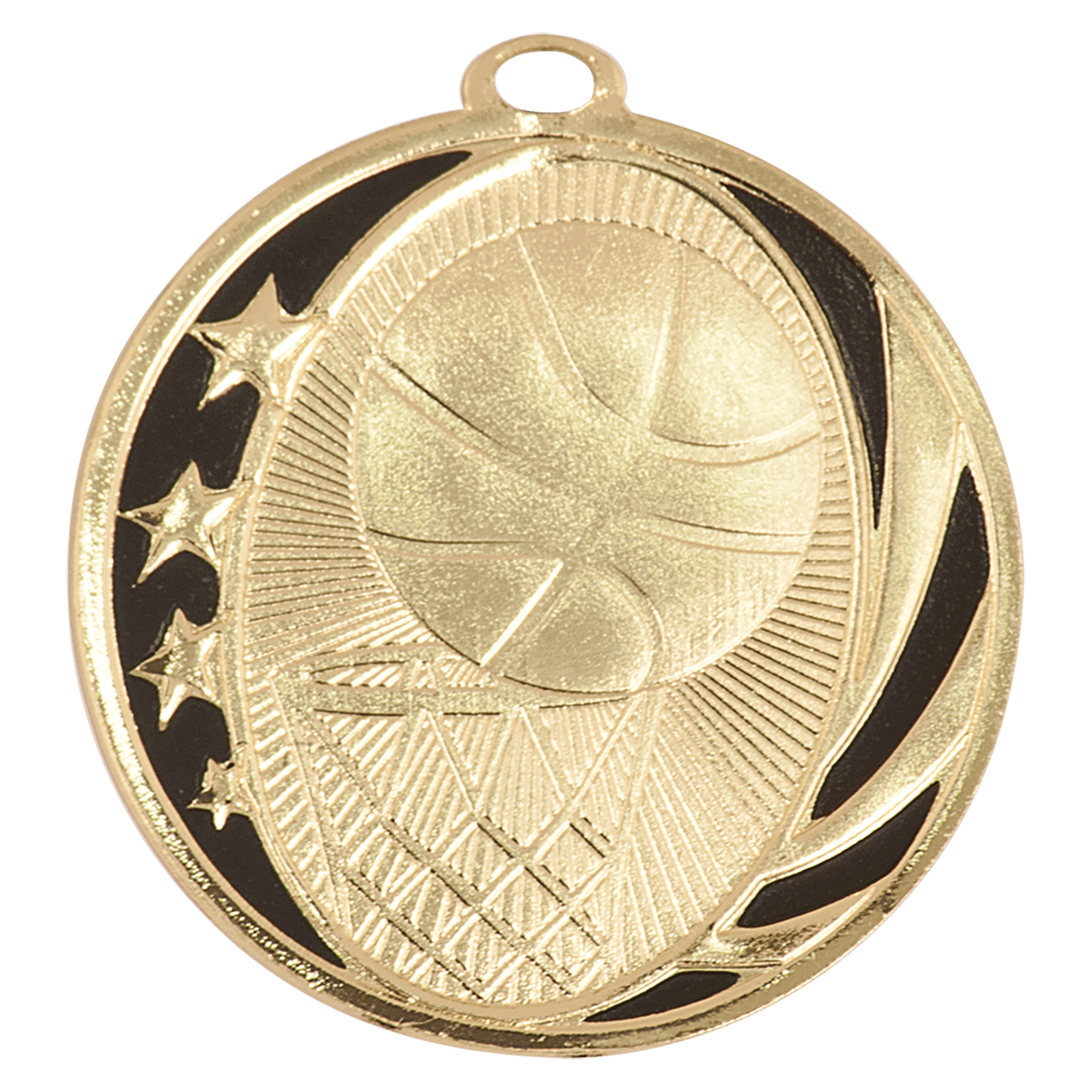 2" Bright Basketball Laserable MidNite Star Medal
