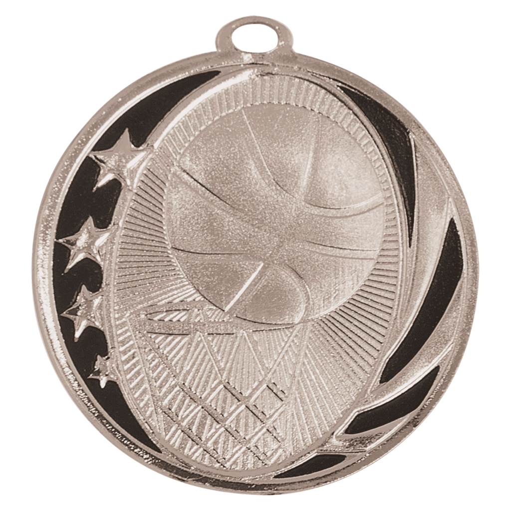 2" Bright Basketball Laserable MidNite Star Medal