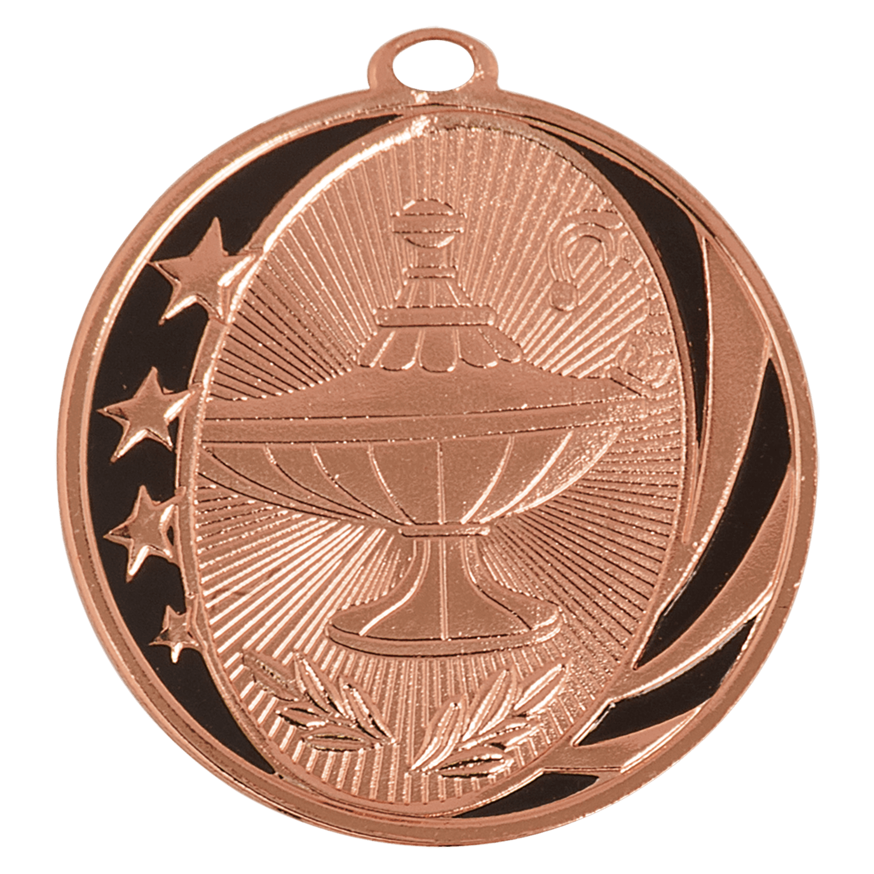 2" Bright Lamp of Knowledge Laserable MidNite Star Medal