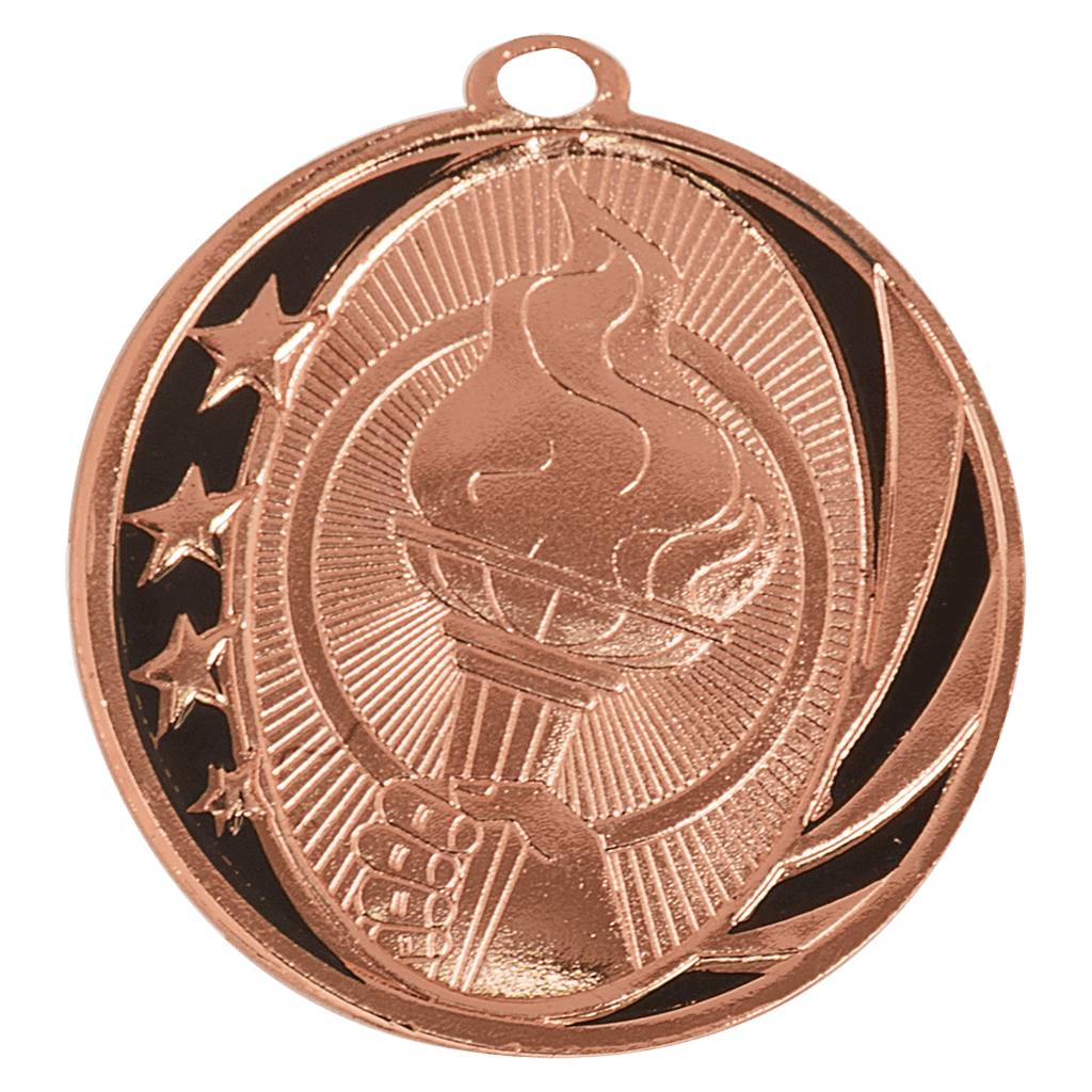 2" Bright Torch Laserable MidNite Star Medal
