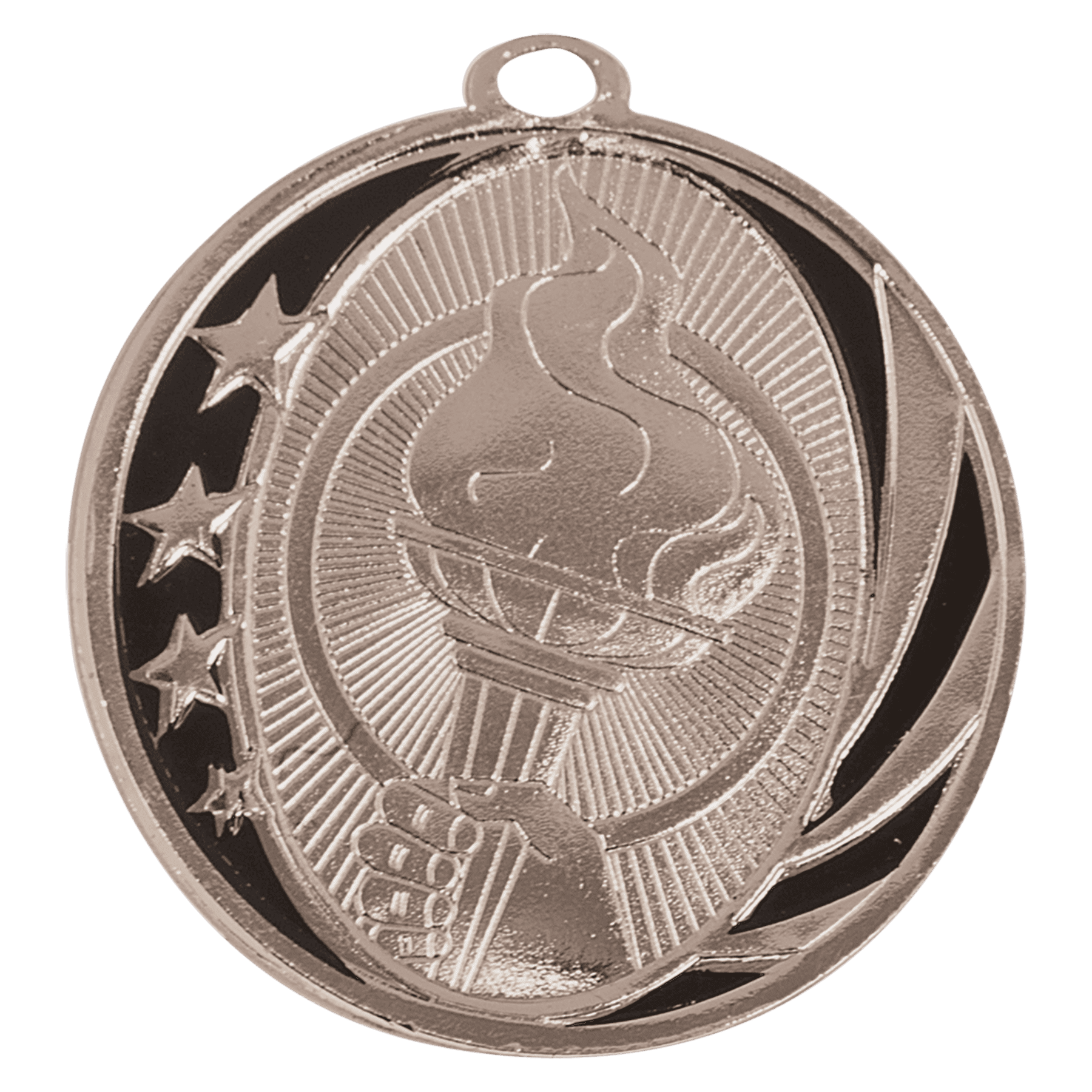 2" Bright Torch Laserable MidNite Star Medal