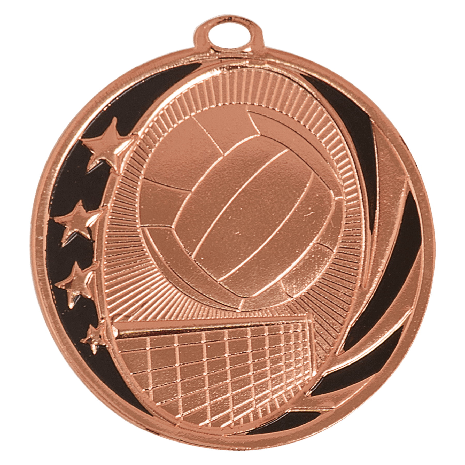 2" Bright Volleyball Laserable MidNite Star Medal
