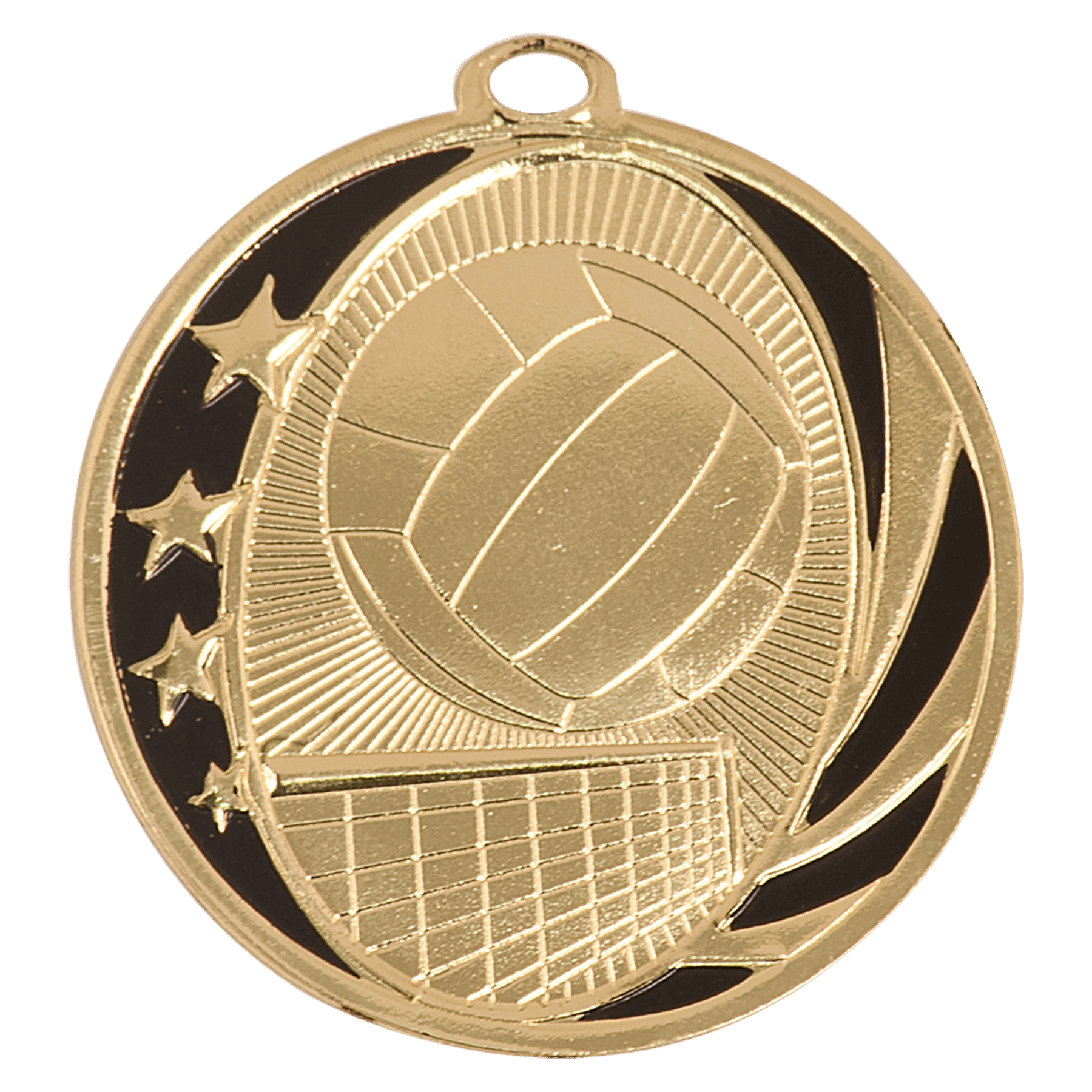 2" Bright Volleyball Laserable MidNite Star Medal
