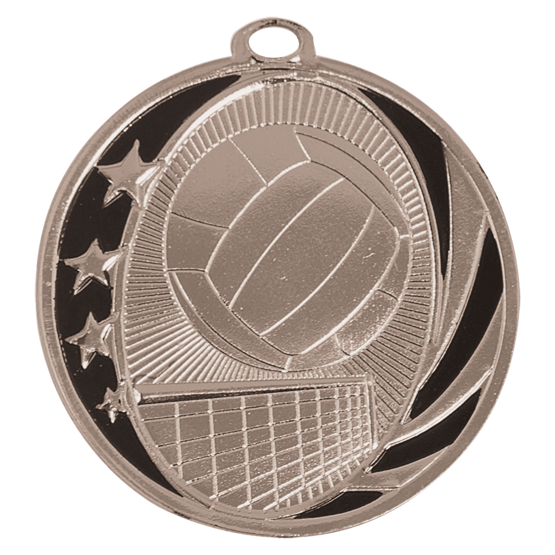 2" Bright Volleyball Laserable MidNite Star Medal