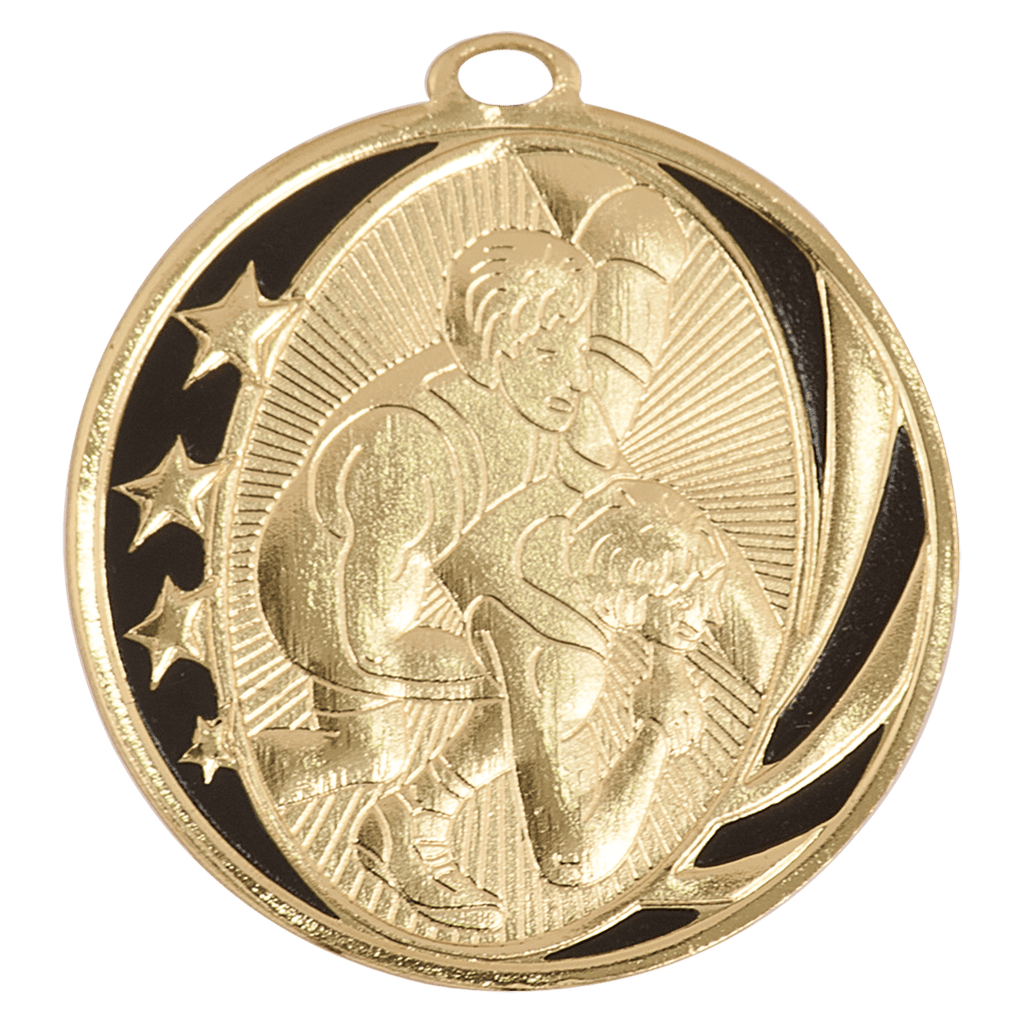 2" Bright Wrestling Laserable MidNite Star Medal