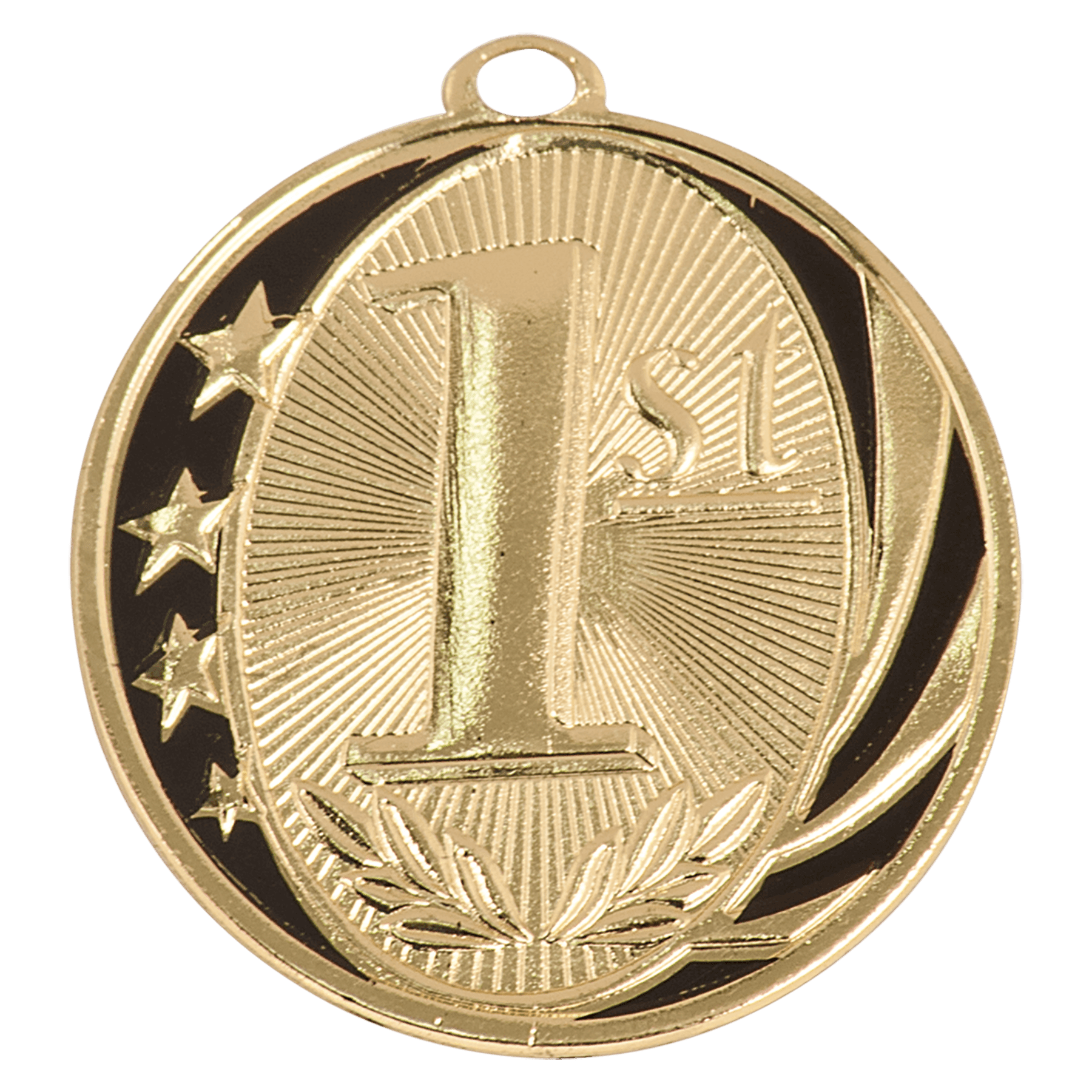 2" Bright 1st Place Laserable MidNite Star Medal