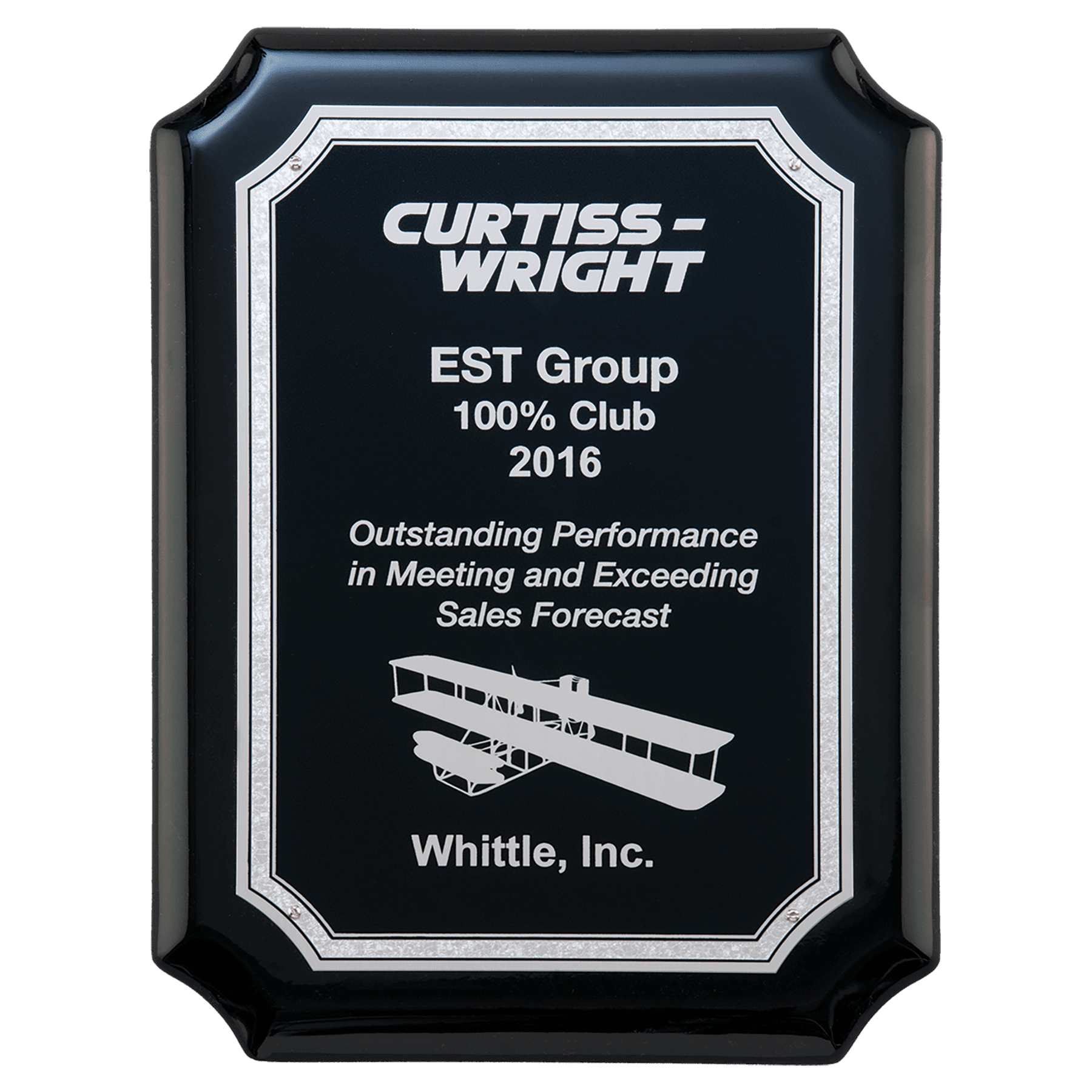 7" x 9" Black High Gloss Plaque with Black Florentine Border Laserable Aluminum Plate