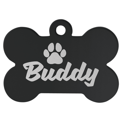 1 1/2" x 1" Laserable Anodized Aluminum Bone Pet Tag