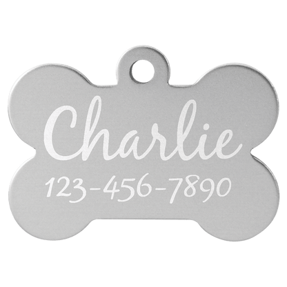 1 1/2" x 1" Laserable Anodized Aluminum Bone Pet Tag