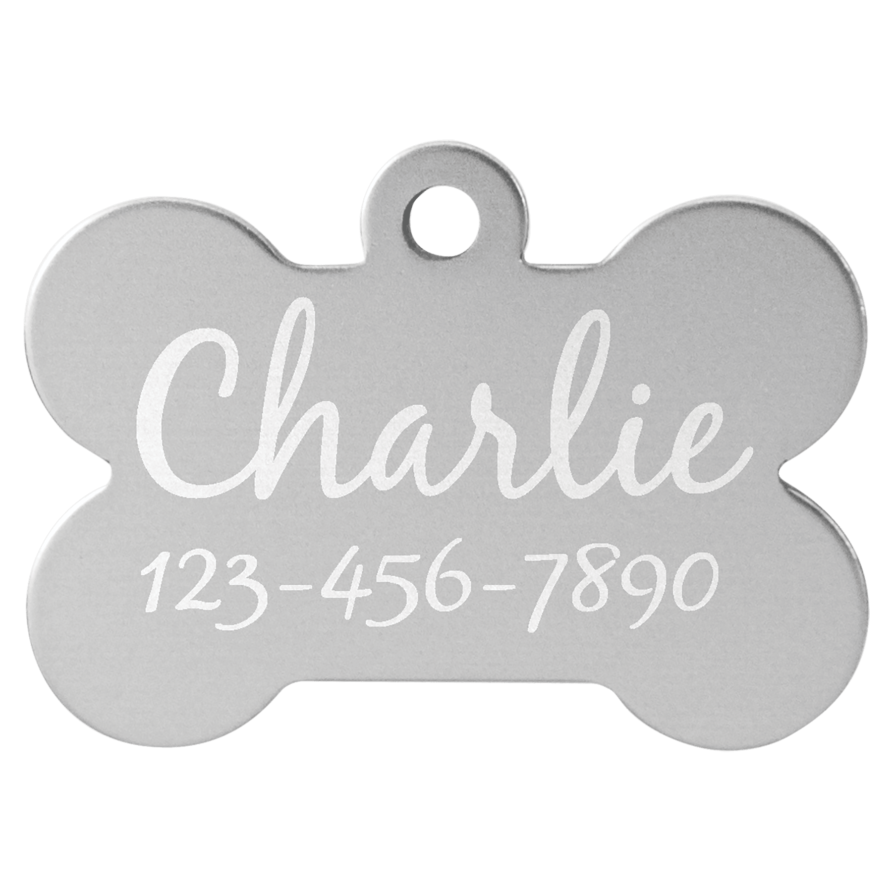 1 1/2" x 1" Laserable Anodized Aluminum Bone Pet Tag